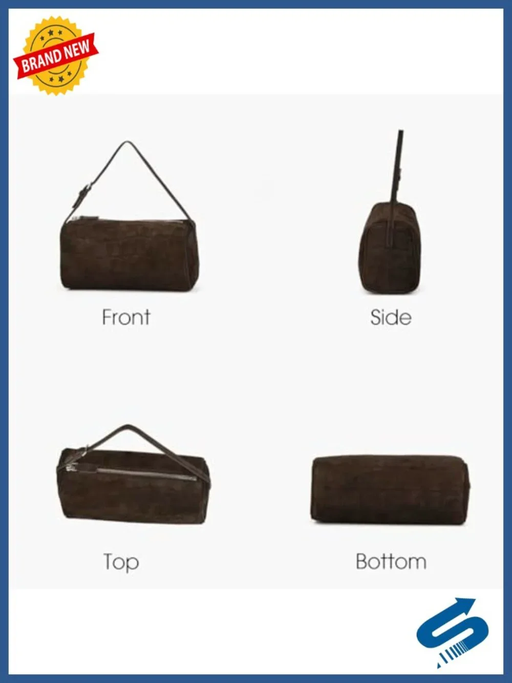 Premium Suede Leather Crossbody Hobo Bag with Adjustable Strap